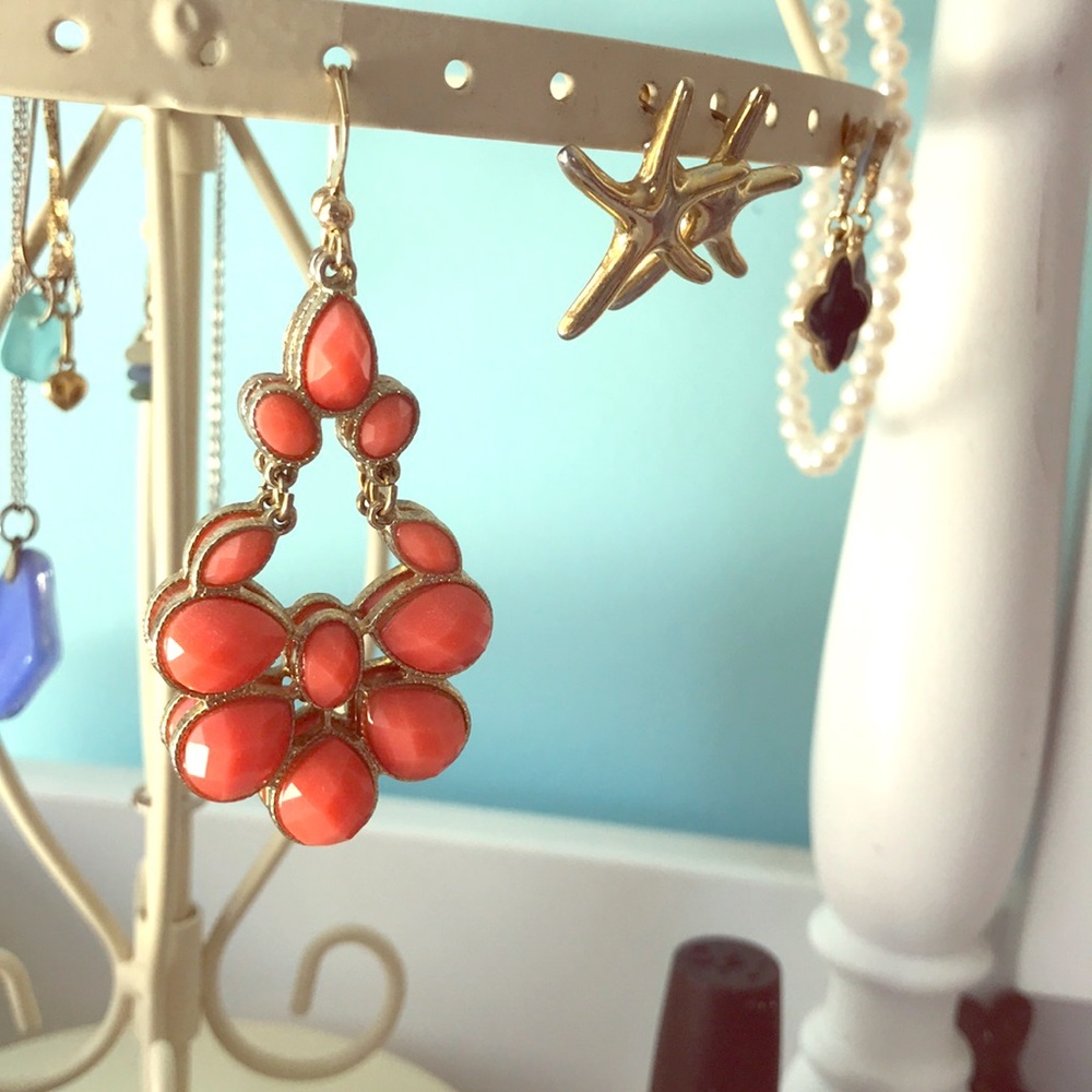 Coral dangly earrings